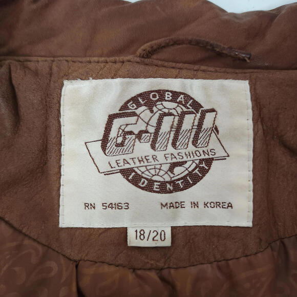 G-III Leather Fashions Brown‎ Leather Jacket Size 18/20 - Picture 6 of 9